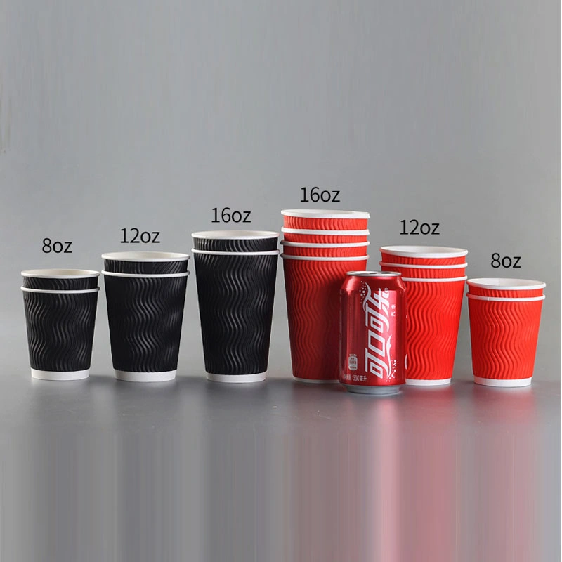 High Quality Disposable Paper Cup Lid 8oz 12oz 16oz Double Wall Paper Coffee Cups Disposable with Lids