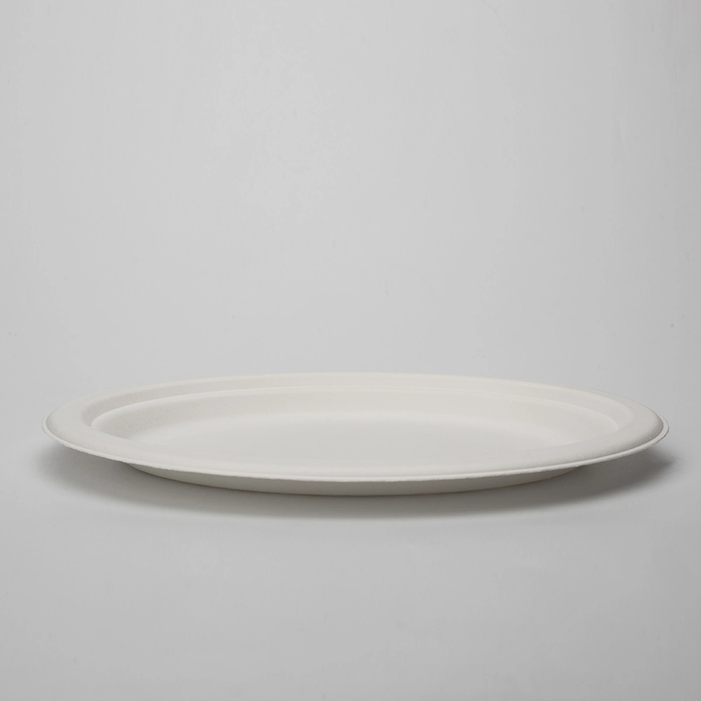 Eco-Friendly Disposable Biodegradable Paper Oval Plates for Food or Fruit