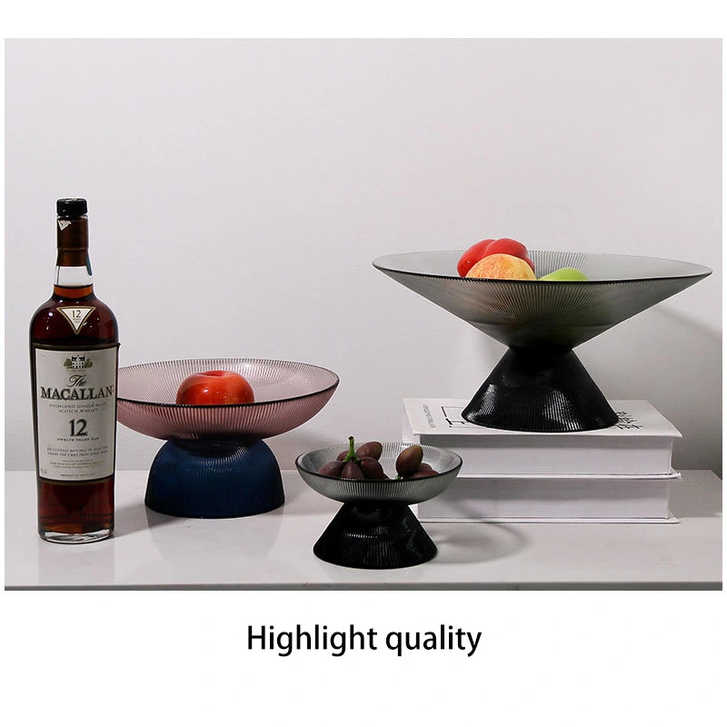 Modern Simple Geometric Crystal Glass Fruit Plate Household Coffee Table Fruit Plate Crystal Craft