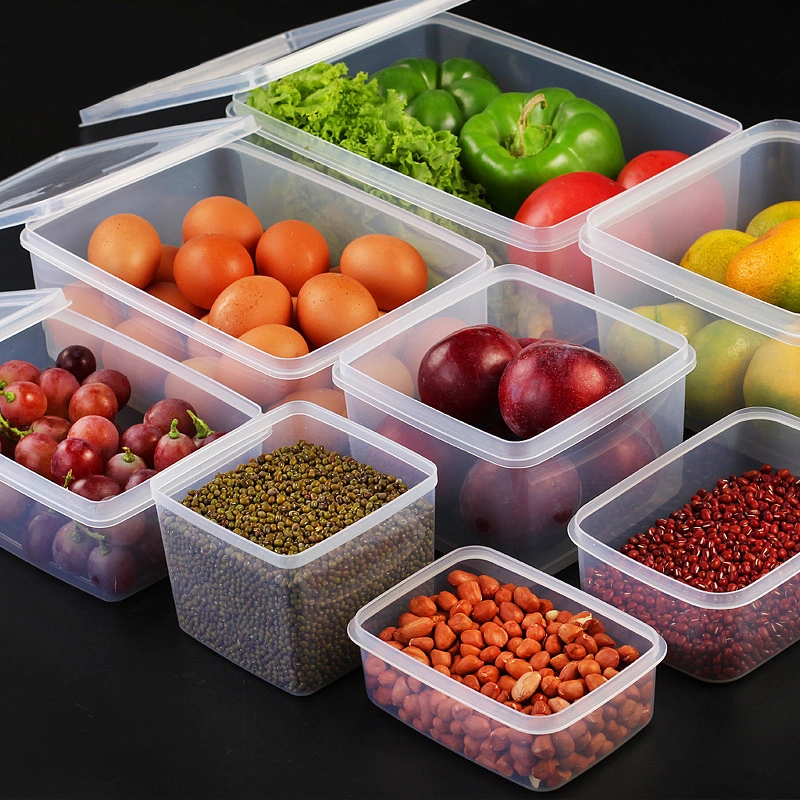 Large Kitchen Storage Box Plastic Cans Transparent Food Storage Container Keep Fresh Kitchen Accessories Refrigerator Crisper