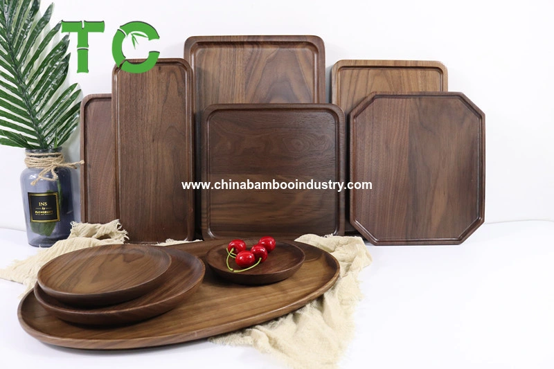 Octagon Decorative Plate Wood Serving Tray Wooden Decorative Tray Cheese Platter Food Fruit Dinner Plates