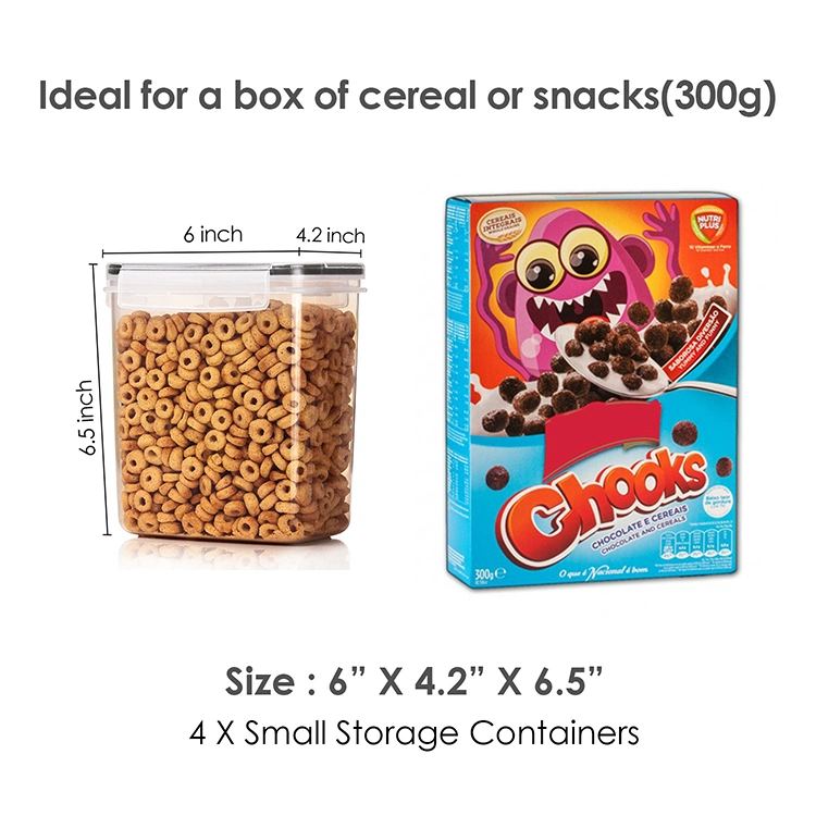 Cereal Kitchen 6 Sets Food Storage Tank Rice Bucket Sealed Transparent Crisper