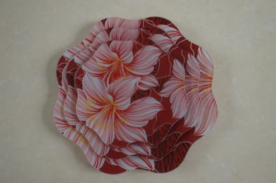 Wholesale Chinese Wind Flowers Toughened Glass Plate Gathering Fruit Bowl