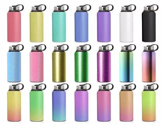 Customized Logo Thermo Outdoor Sport Drink Reusable Stainless Steel Water Bottle Wide Mouth