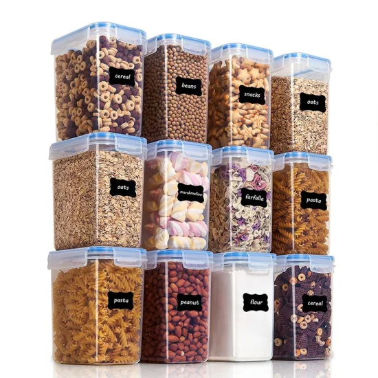 Cereal Kitchen 6 Sets Food Storage Tank Rice Bucket Sealed Transparent Crisper
